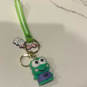 Sanrio Keroppi Keychain Green Frog Keychain with Strap